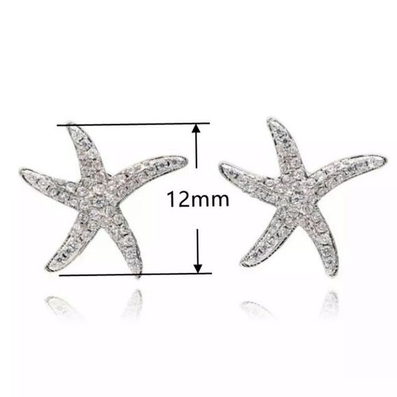 The Starfish  925 silver stud earrings - Picture 3 of 12
